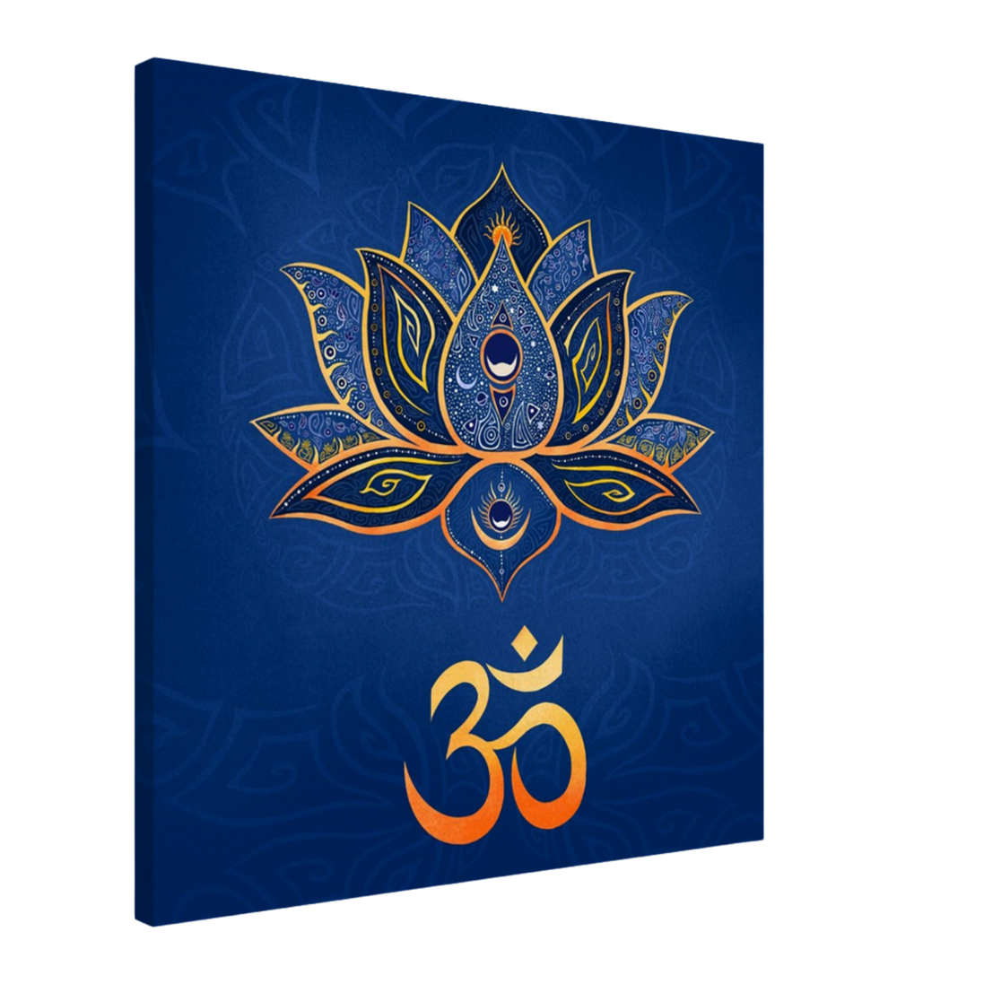Lotus Blume mit Om · Leinwanddruck | Spirituelle Wandkunst | 60×60 cm