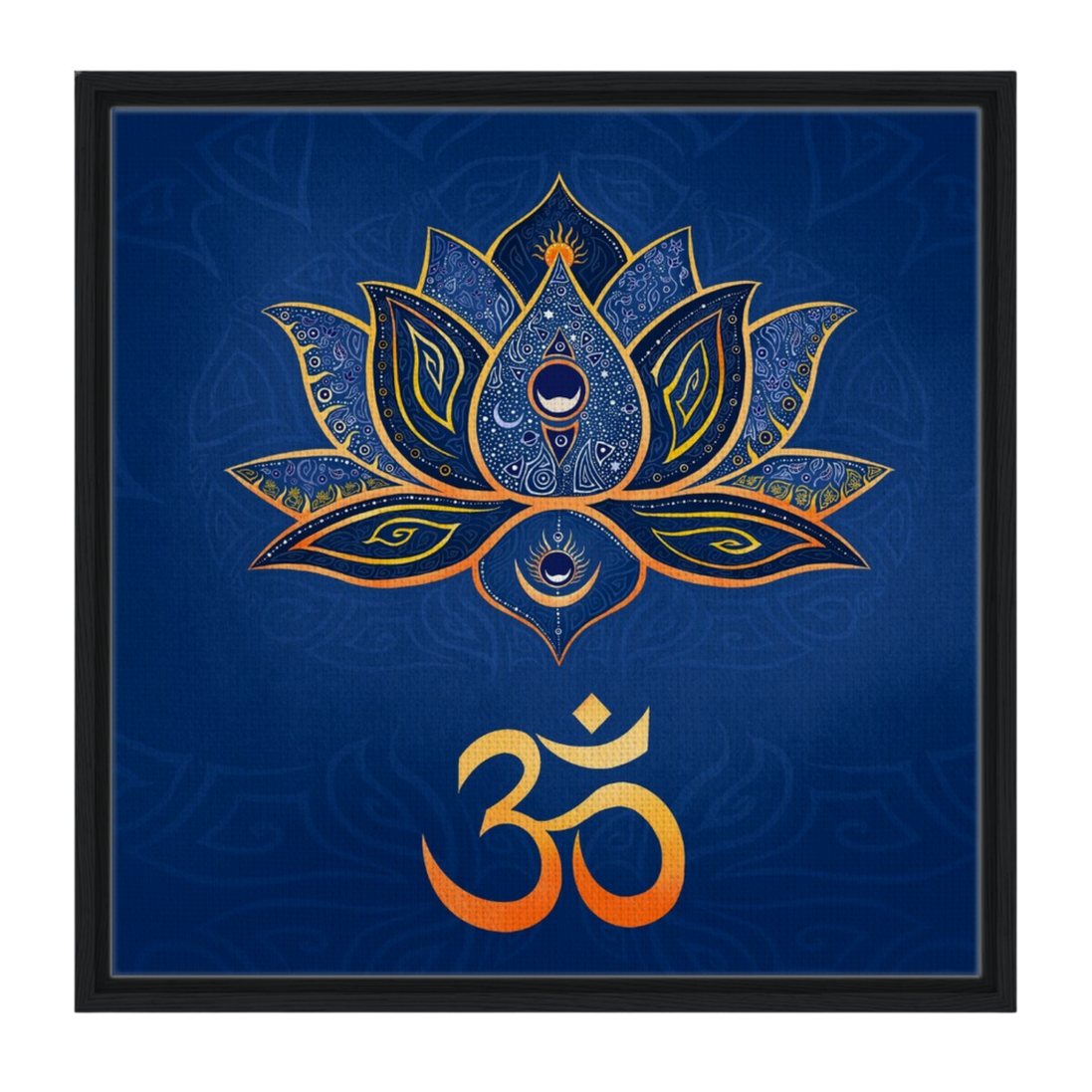 Lotus Blume mit Om · Leinwanddruck | Spirituelle Wandkunst | 60×60 cm