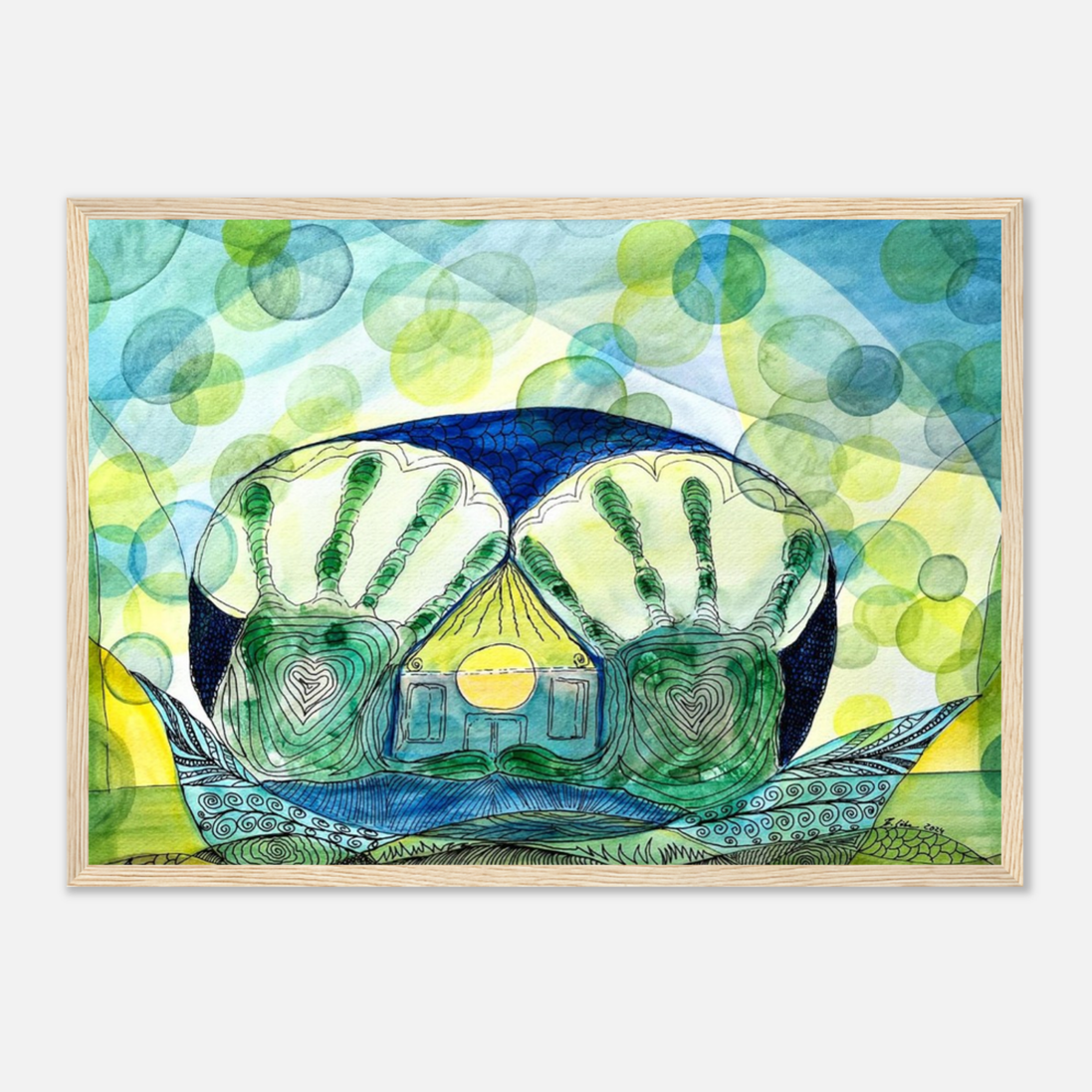 Healing Hands · Aquarell & Fineliner | Fine Art Poster A3–A2