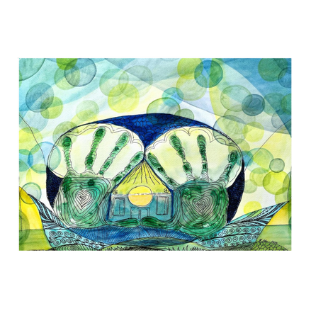 Healing Hands · Aquarell & Fineliner | Fine Art Poster A3–A2