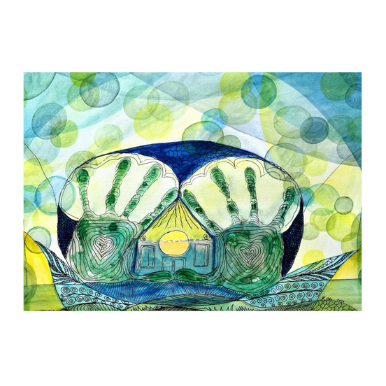 Healing Hands · Aquarell & Fineliner | Fine Art Poster A3–A2