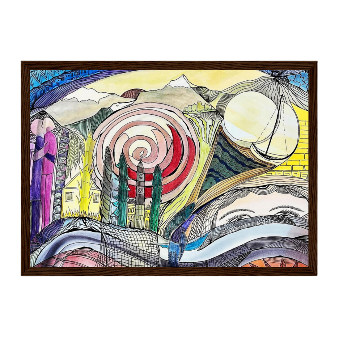In Verbindung · Aquarell & Fineliner · Fine Art Poster A3–A2