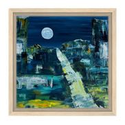 Magic Moon · Acrylbild Mitternachtsstimmung Gerahmt
