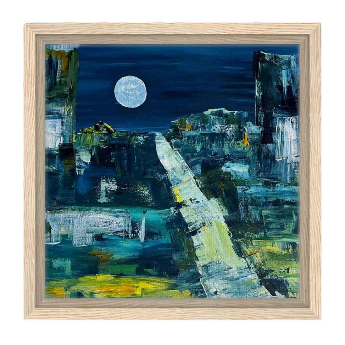 Magic Moon · Acrylbild Mitternachtsstimmung Gerahmt