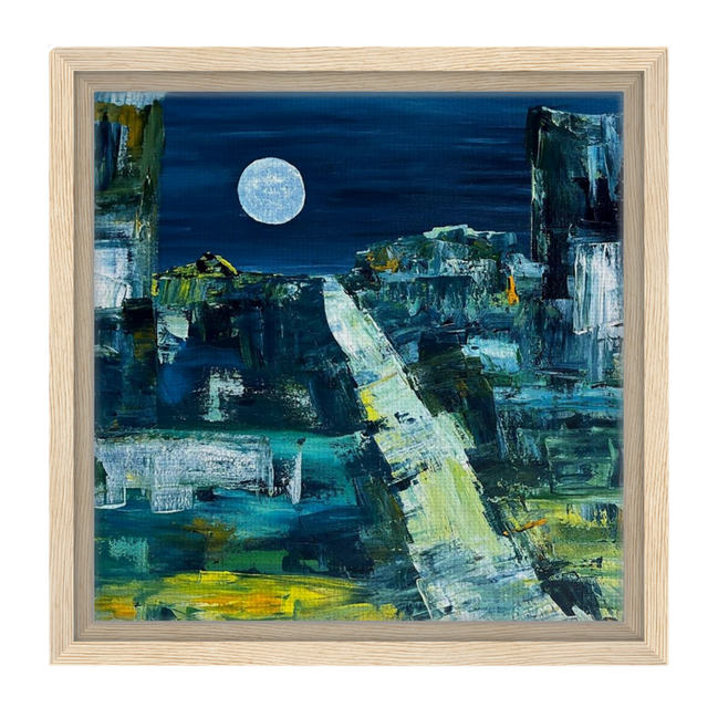 Magic Moon · Acrylbild Mitternachtsstimmung Gerahmt