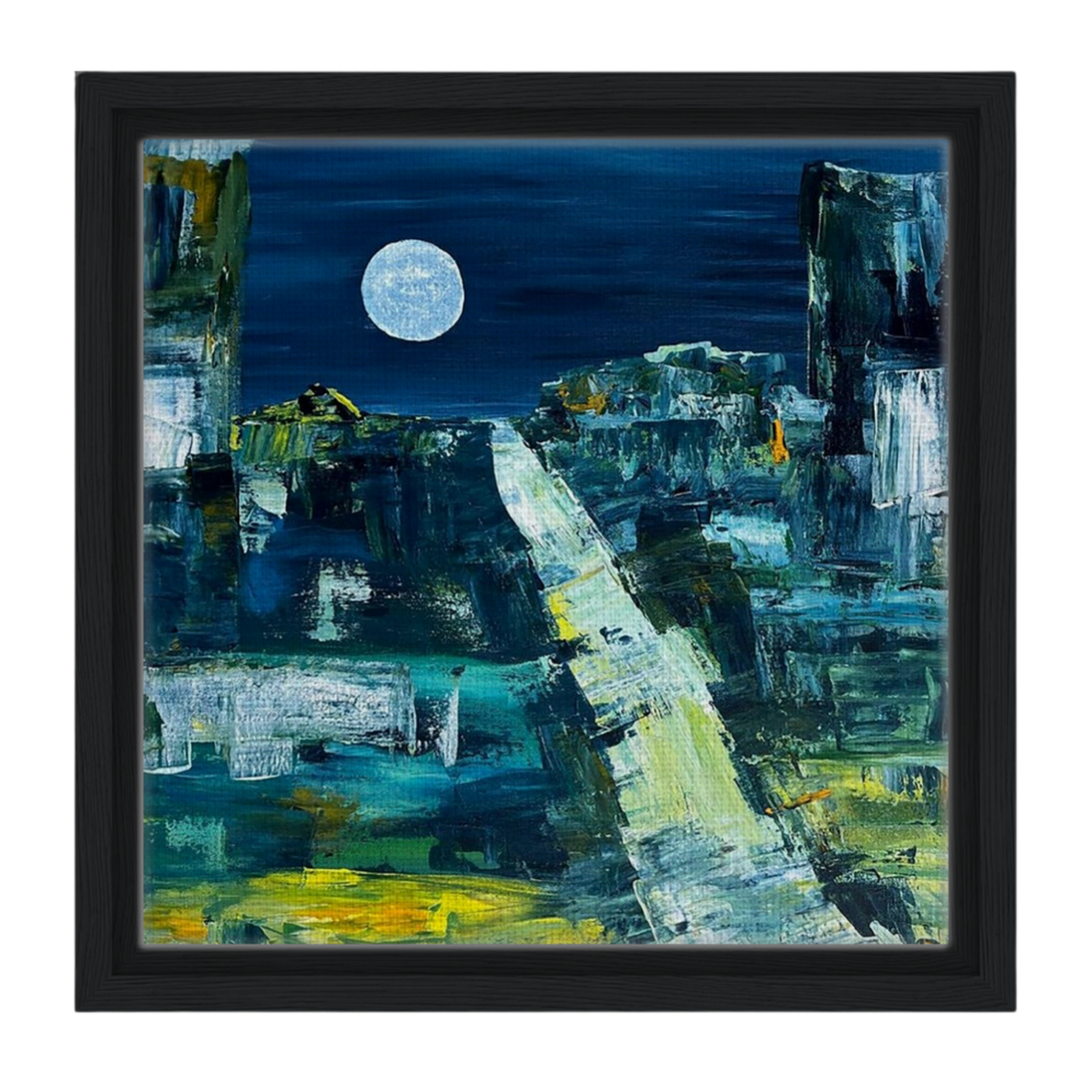 Magic Moon · Acrylbild Mitternachtsstimmung Gerahmt
