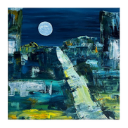 Magic Moon · Acrylbild Mitternachtsstimmung Gerahmt