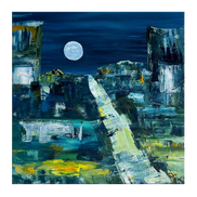Magic Moon · Acrylbild Mitternachtsstimmung Gerahmt