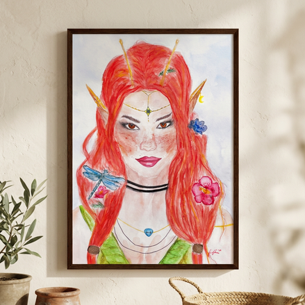 Ophelia · Kunsttherapeutin | Fine Art Poster A4–A2 | Aquarell | Gerahmt & Ungerahmt