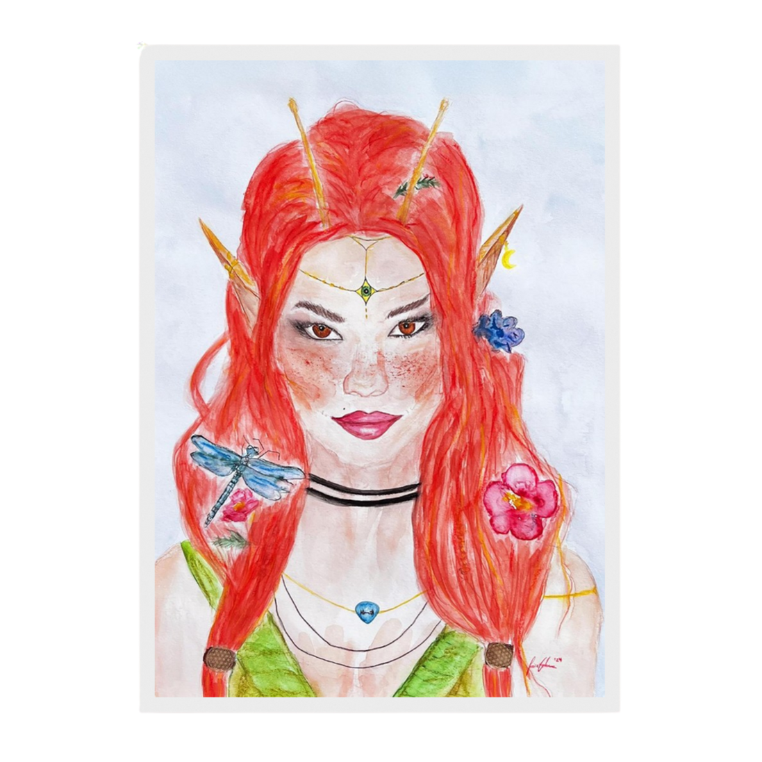 Ophelia · Kunsttherapeutin | Fine Art Poster A4–A2 | Aquarell | Gerahmt & Ungerahmt