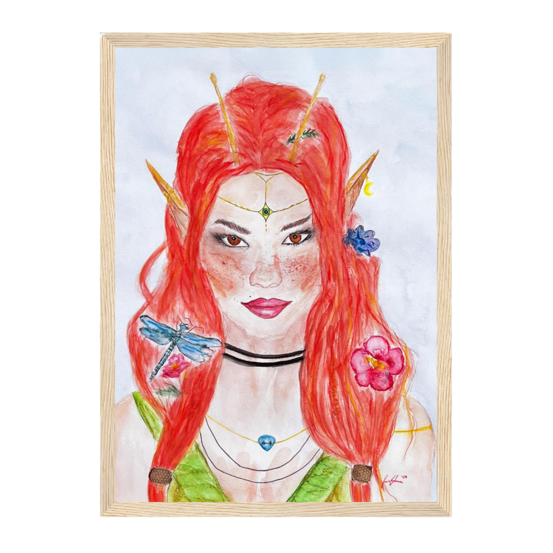 Ophelia · Kunsttherapeutin | Fine Art Poster A4–A2 | Aquarell | Gerahmt & Ungerahmt