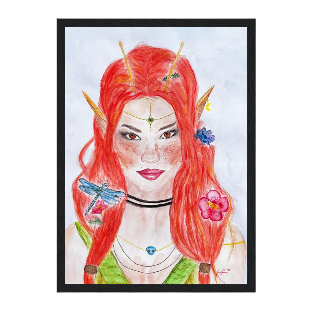 Ophelia · Kunsttherapeutin | Fine Art Poster A4–A2 | Aquarell | Gerahmt & Ungerahmt