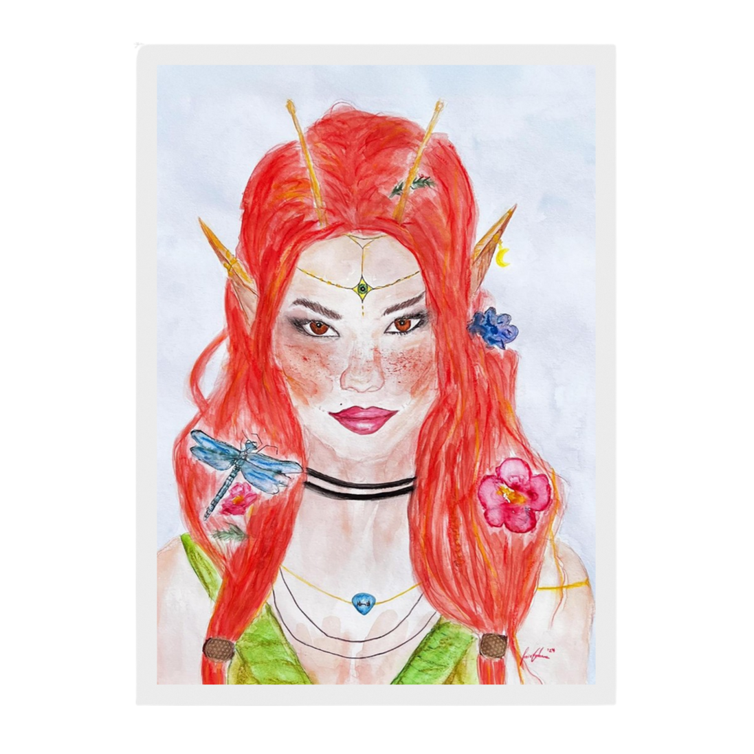 Ophelia · Kunsttherapeutin | Fine Art Poster A4–A2 | Aquarell | Gerahmt & Ungerahmt
