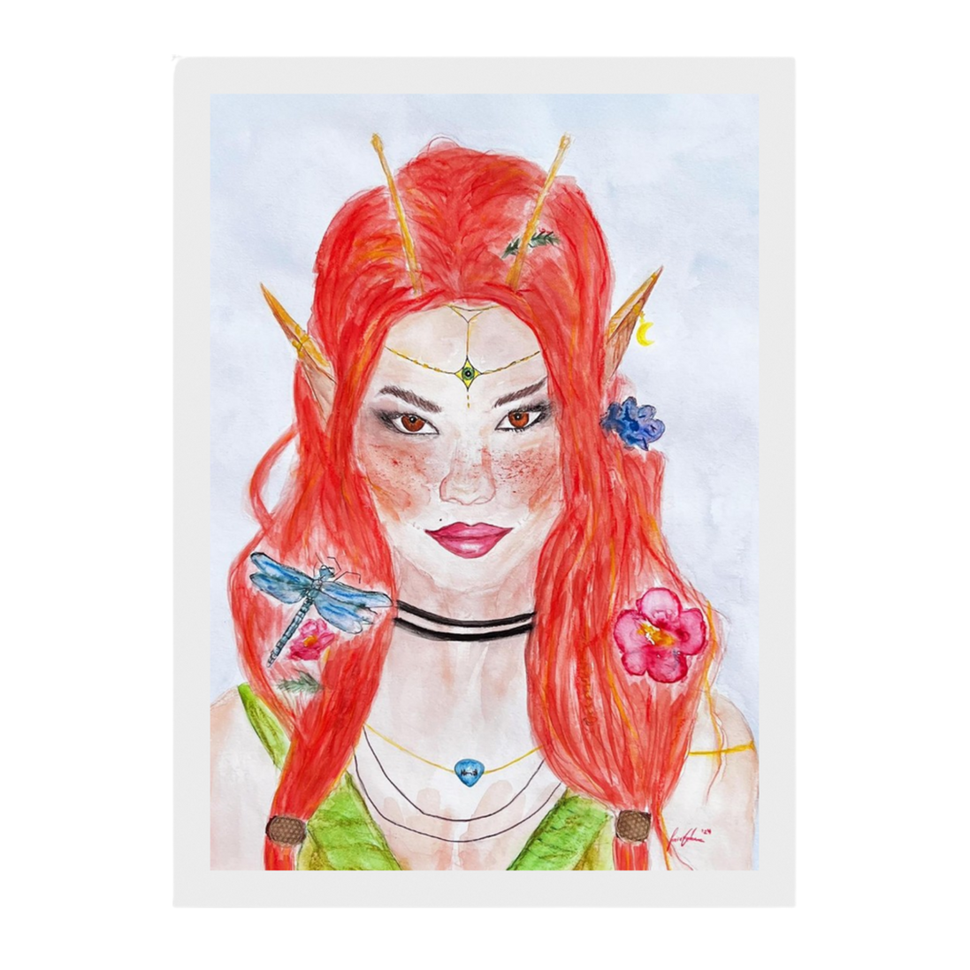 Ophelia · Kunsttherapeutin | Fine Art Poster A4–A2 | Aquarell | Gerahmt & Ungerahmt