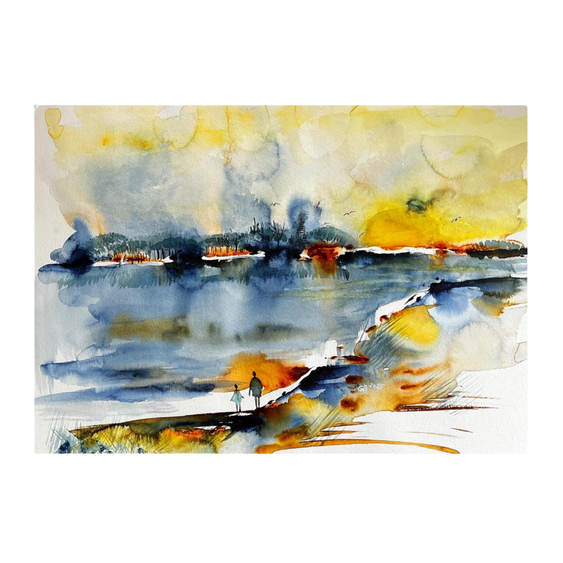Spaziergang mit dem Inneren Kind | Aquarell Fine Art Kunstdruck A3–A1