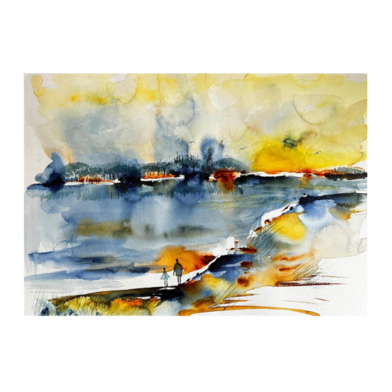 Spaziergang mit dem Inneren Kind | Aquarell Fine Art Kunstdruck A3–A1