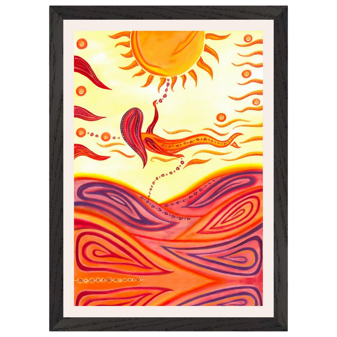 Sonnenseele · Fine Art Poster A3 | Spirituelles Aquarell | Gerahmt & Ungerahmt