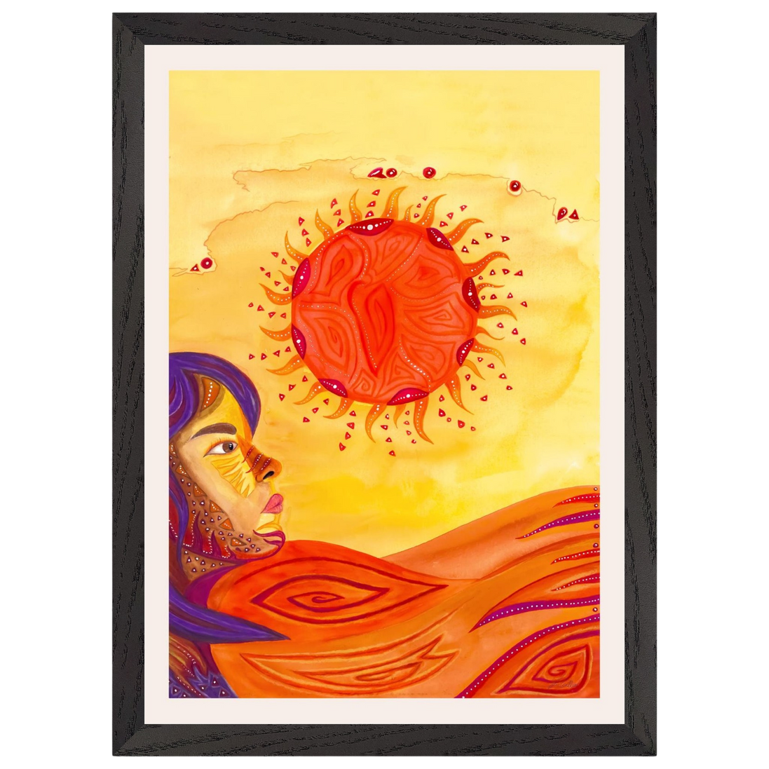 Sonnenseele · Fine Art Poster A3 | Spirituelles Aquarell | Gerahmt & Ungerahmt