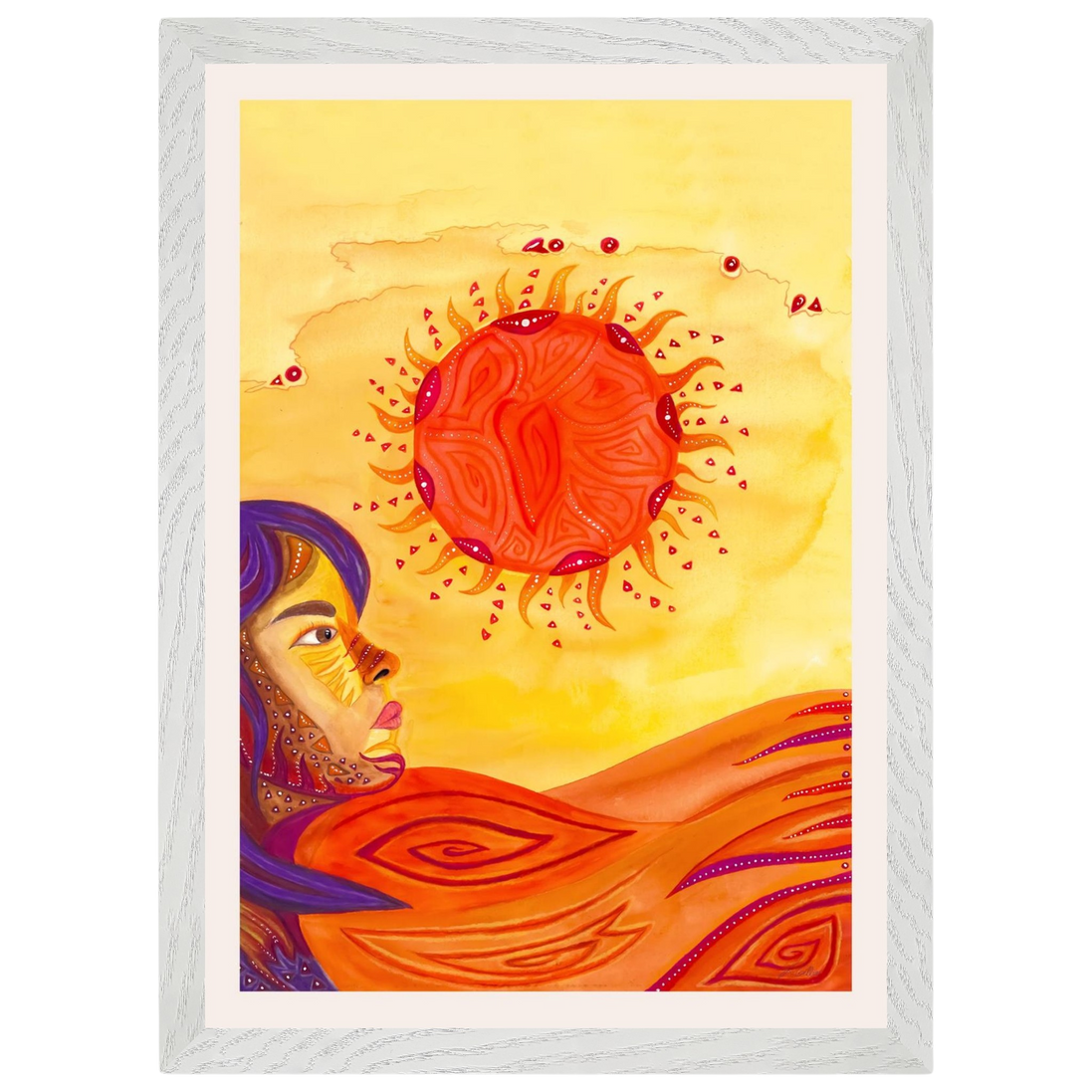 Sonnenseele · Fine Art Poster A3 | Spirituelles Aquarell | Gerahmt & Ungerahmt