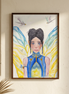 Lilly · Die Frau der Libellen · Fine Art Poster | Herzchakra Aquarell | Gerahmt
