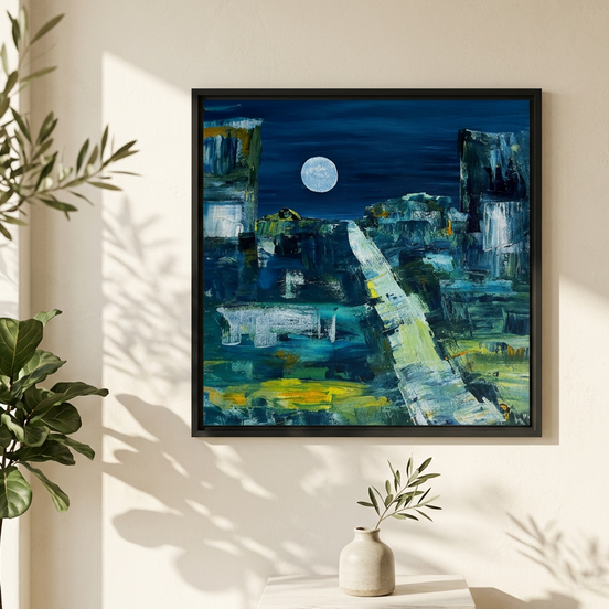Magic Moon · Acrylbild Mitternachtsstimmung 30x30 & 60x60 cm